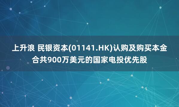 上升浪 民银资本(01141.HK)认购及购买本金合共900万美元的国家电投优先股