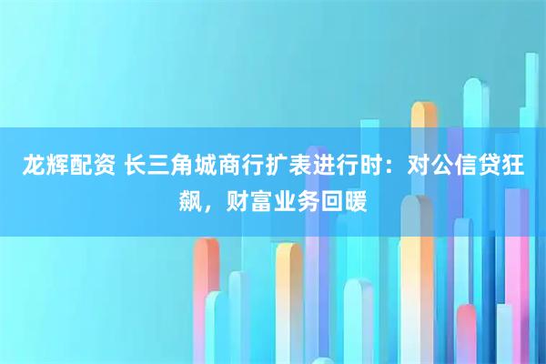 龙辉配资 长三角城商行扩表进行时：对公信贷狂飙，财富业务回暖